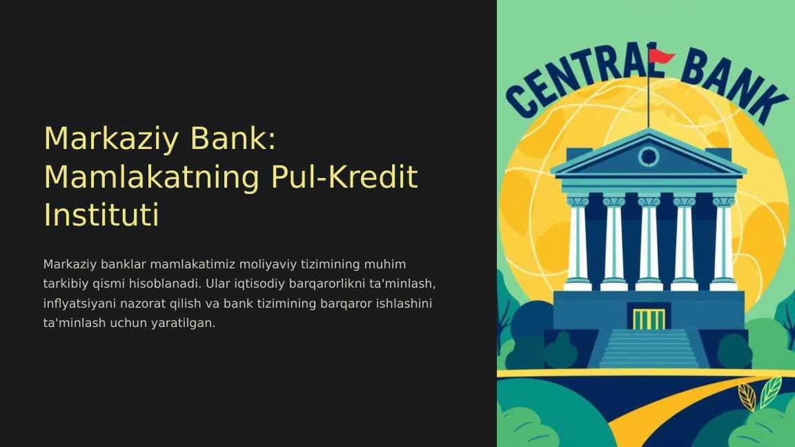 Markaziy Bank: Mamlakatning Pul-Kredit Instituti