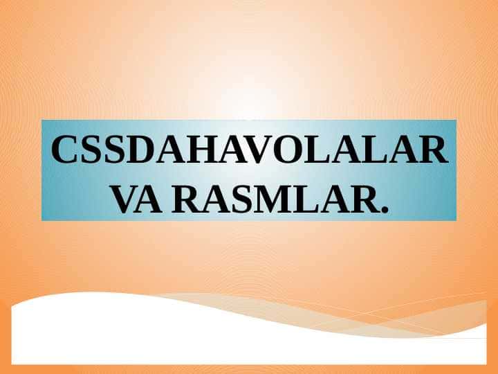 CSSDA HAVOLALAR VA RASMLAR.