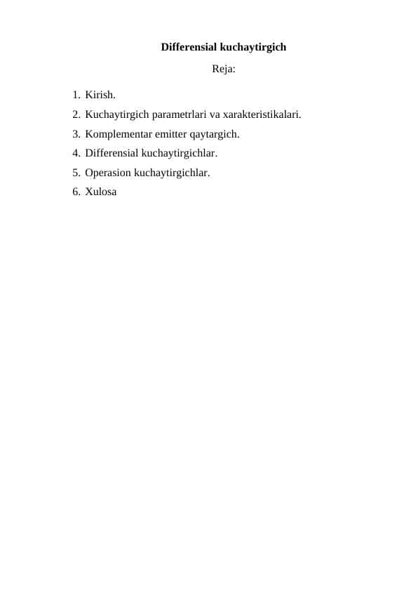 Differensial kuchaytirgich