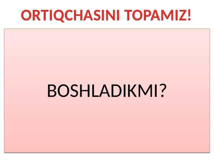 8-SINF ORTIQCHASINI TOP