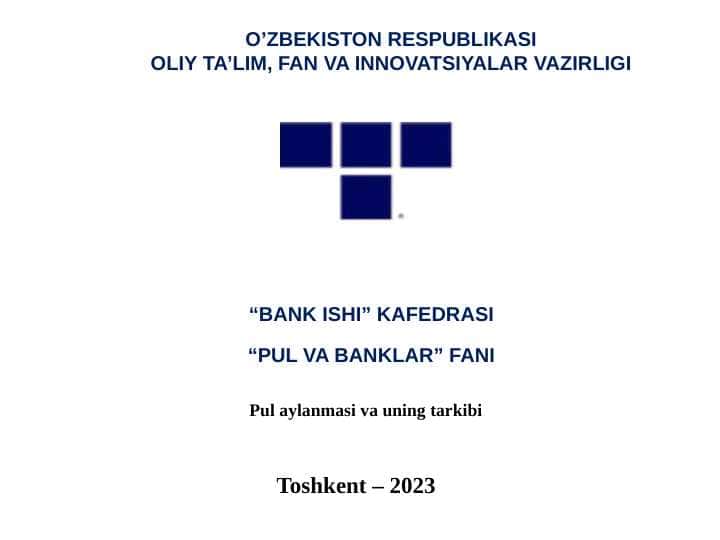 Pul aylanmasi va uning tarkibi