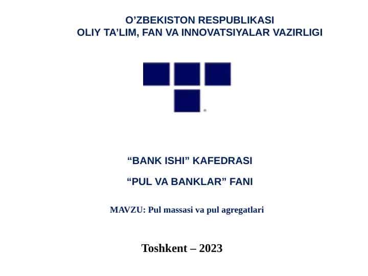 Pul massasi va pul agregatlari