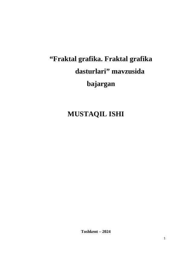 Fraktal grafika. Fraktal grafika dasturlari