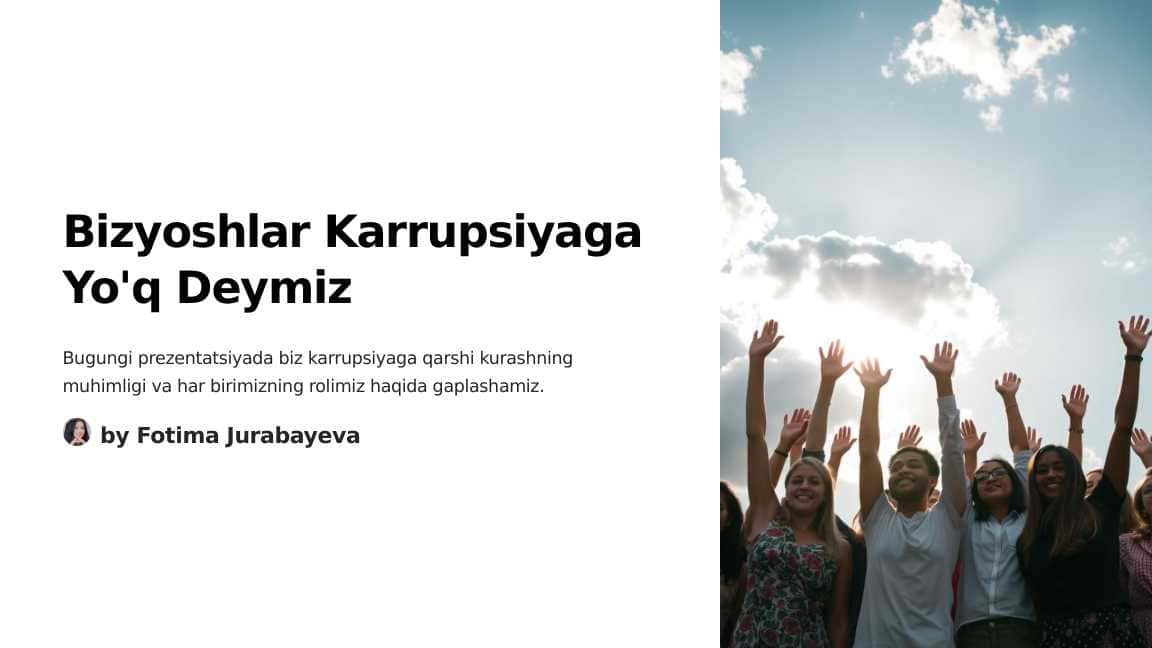 Yoshlar karrupsiyaga qarshimiz