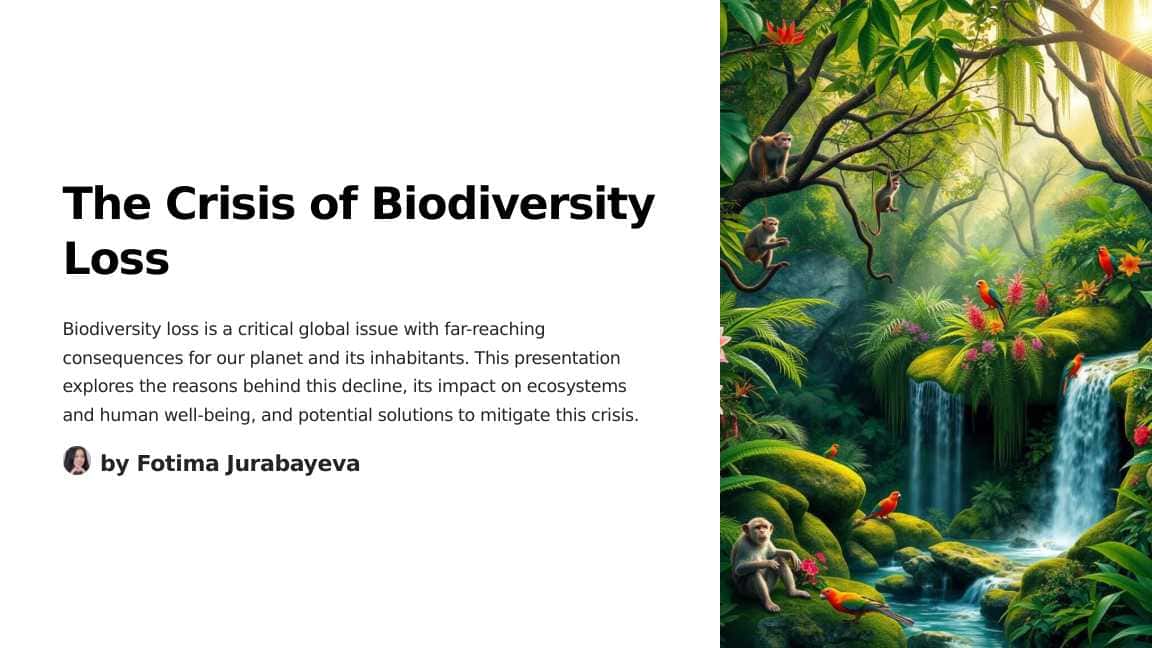 Crisis biodiversity loss