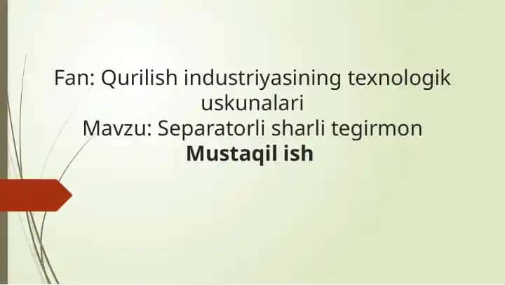 Separatorli Sharli Tegirmon