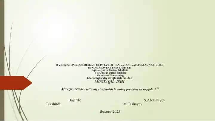 risklarni boshqarish mustaqil ishi