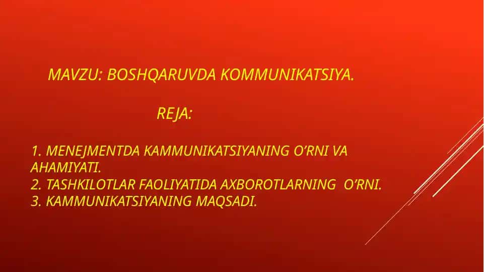 boshqaruvda kommunikatsiya