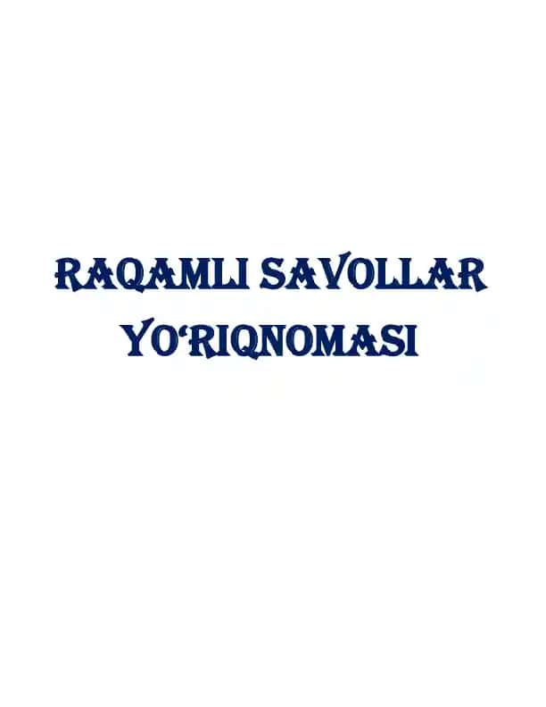 AvtoTest raqamli savollar yo'riqnomasi
