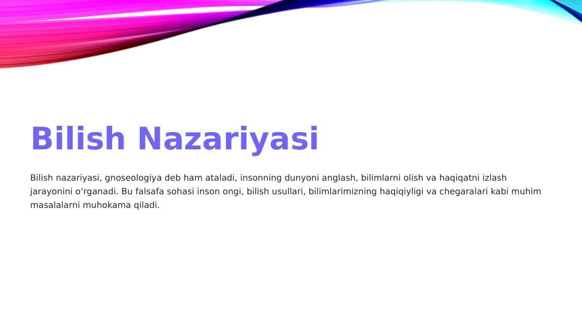 Bilish nazaryasi