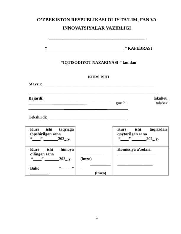 aholi daromadlari va uning - kurs ishi