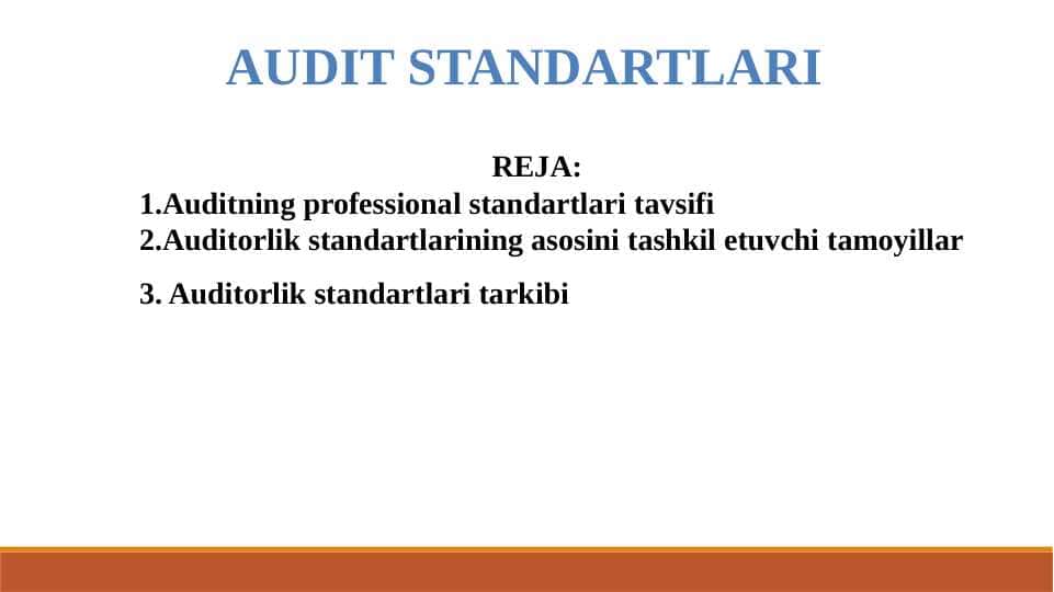 AUDIT STANDARTLARI
