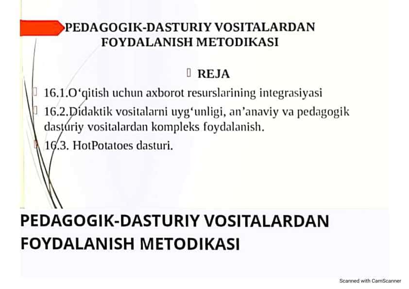 Pedagogik dasturiy vositalarni lotihalash