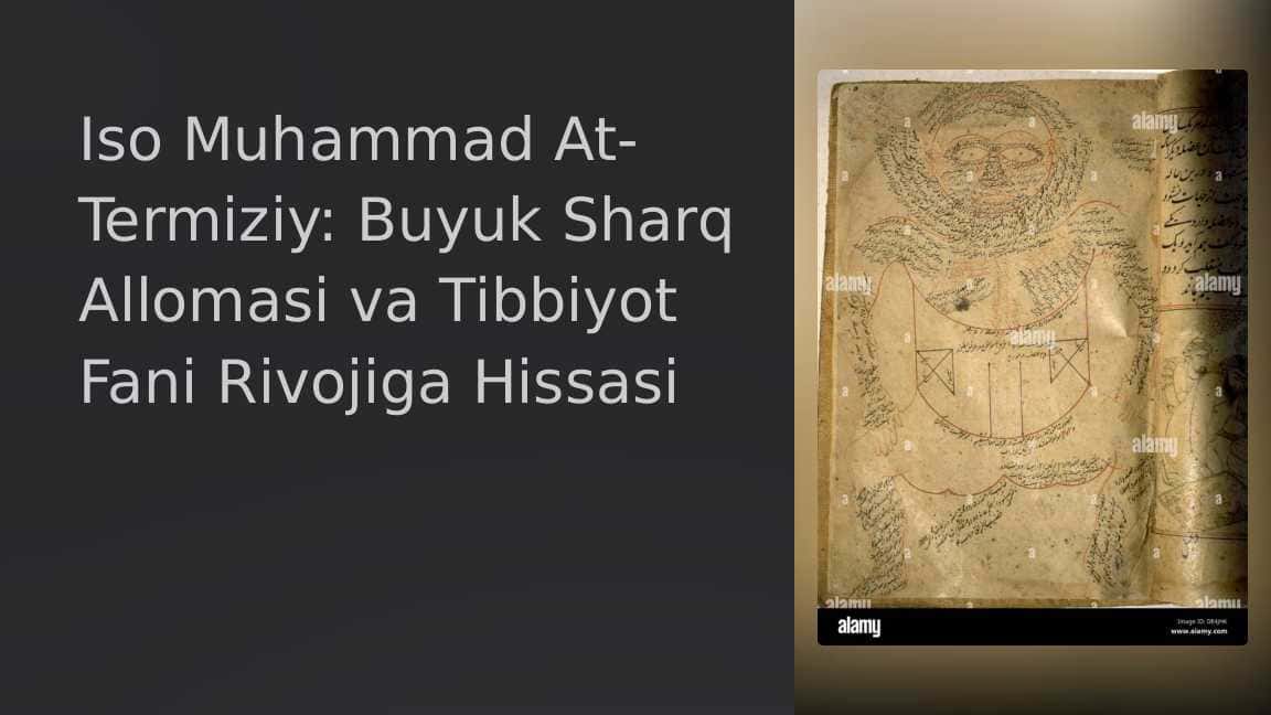 Iso Muhammad At-Termiziy ijodi.Sharqning buyuk allomalari tibbiyot haqida_1
