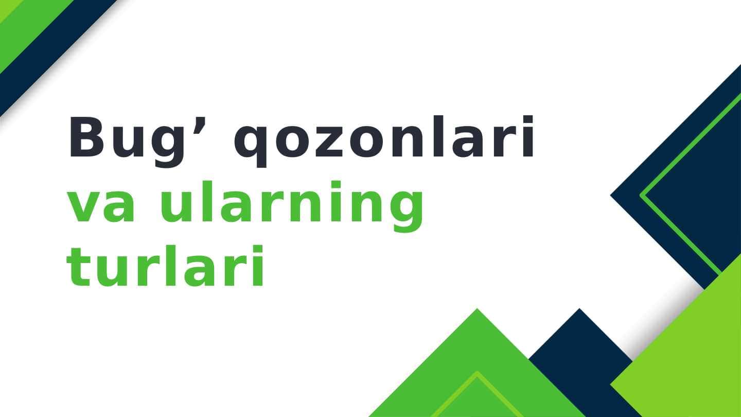 Bug’ qozonlari va ularning turlari