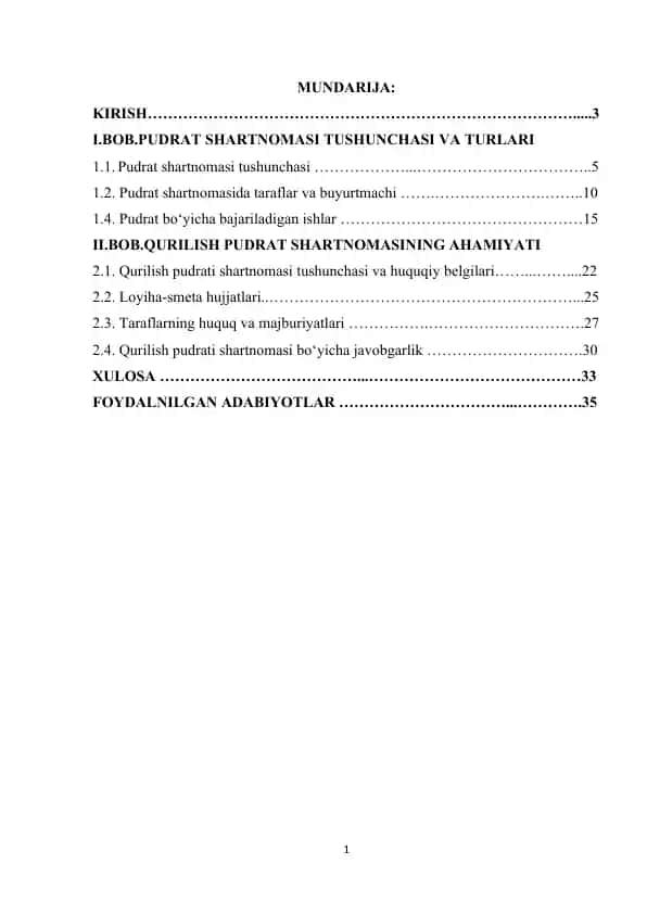 Qurilish pudrat shartnomasi