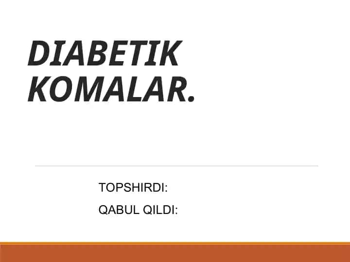DIABETIK KOMALAR