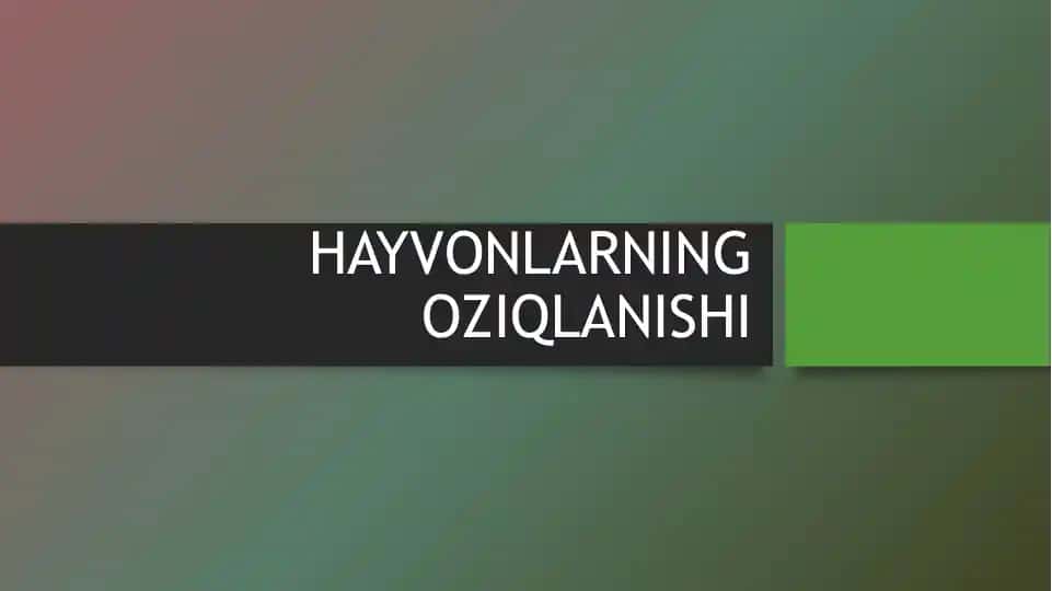 HAYVONLARNING OZIQLANISHI