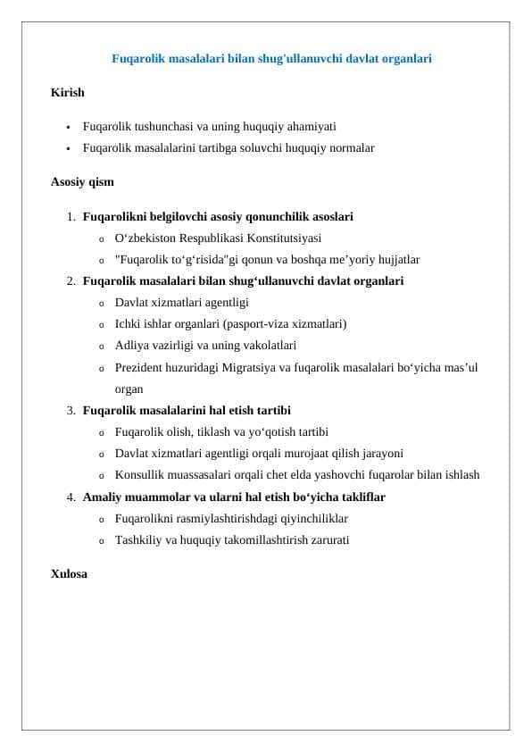 Fuqarolik masalalari bilan shug'ullanuvchi davlat organlari 25
