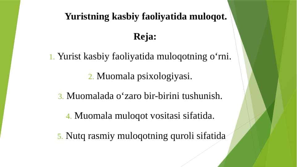 Yuristning kasbiy faoliyatida muloqot. taqdimot