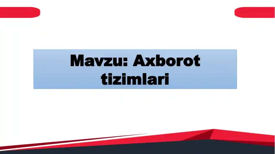 Axborot tizimlari