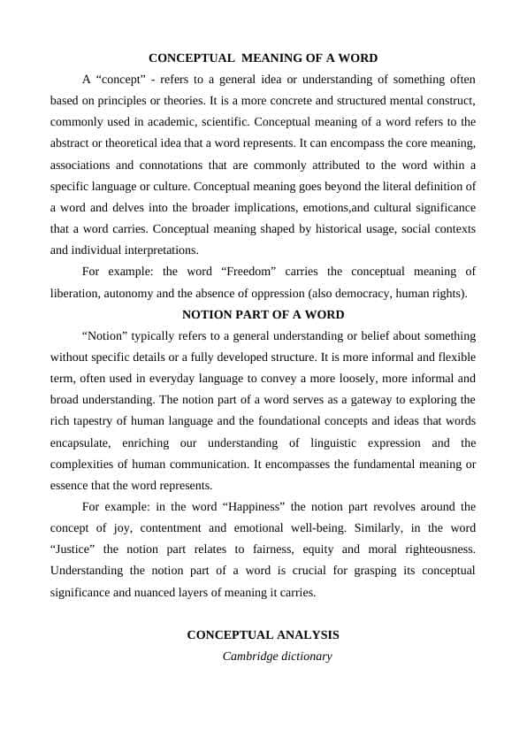Conceptual Analysis