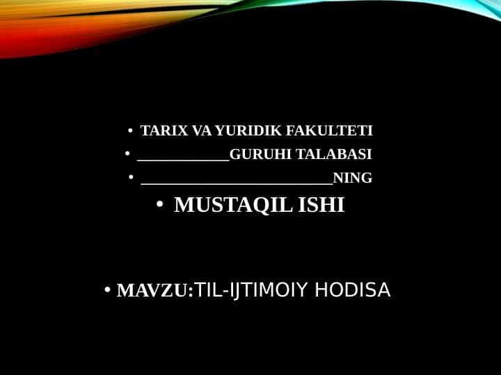 TIL-IJTIMOIY HODISA
