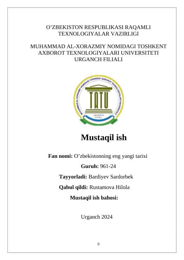 “Qayta qurish” yillarida O’zbekistondagi ijtimoiy-siyosiy vaziyat