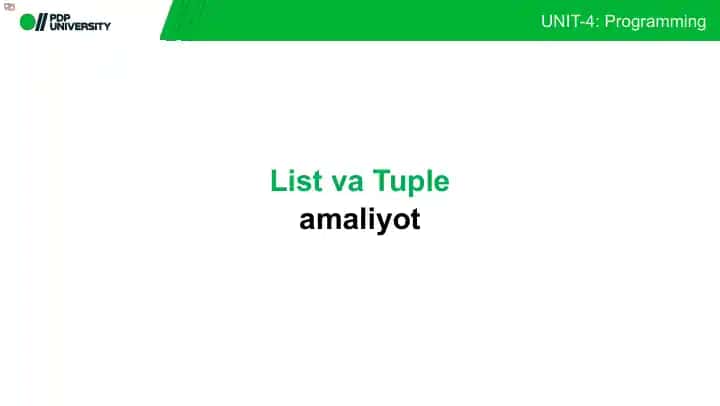 List va Tuple