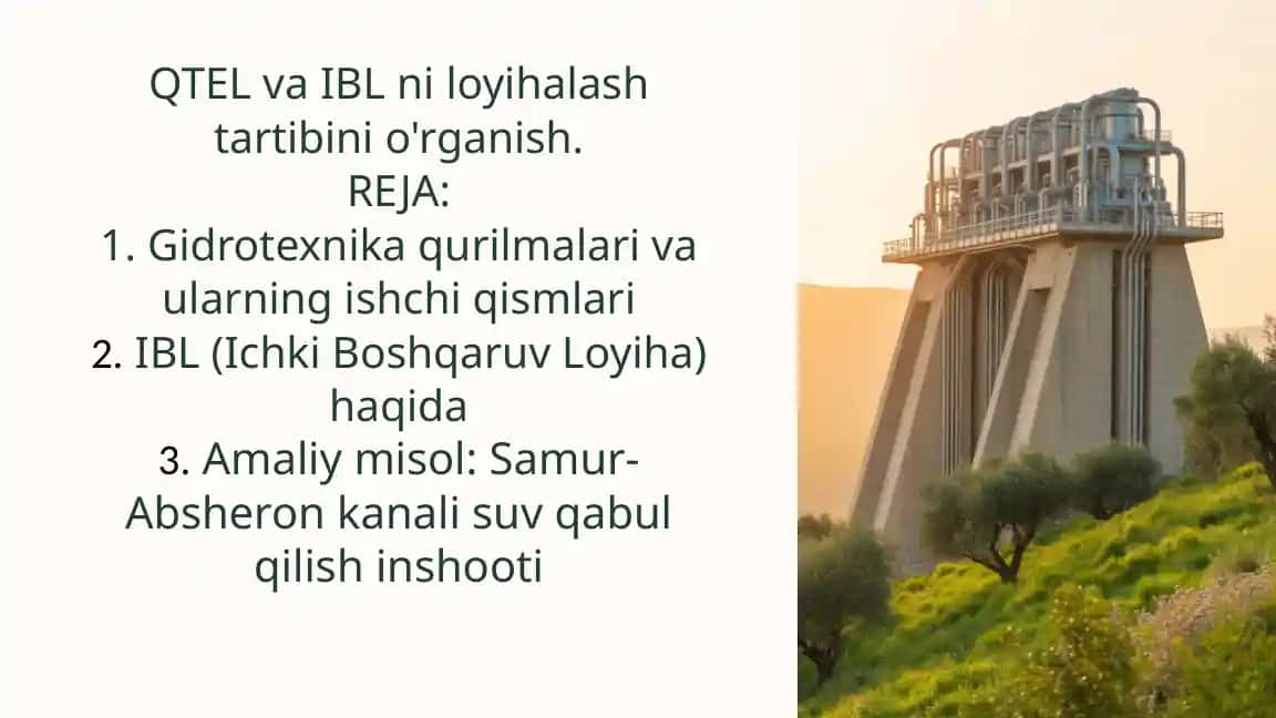 Gidrotexnika qurilmalari va ularning ishchi qismlari