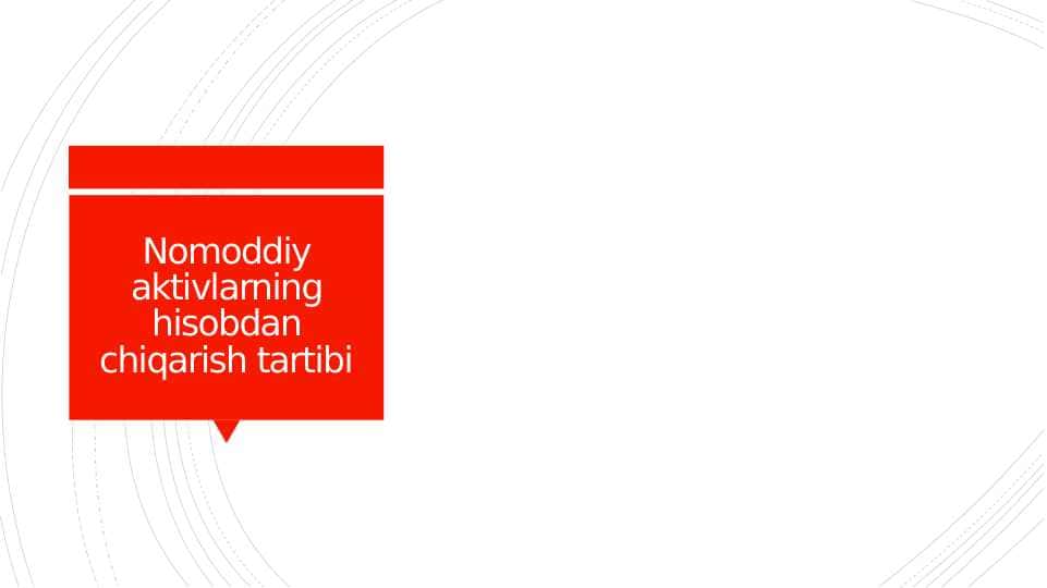 Nomoddiy aktivlarning hisobdan chiqarish tartibi