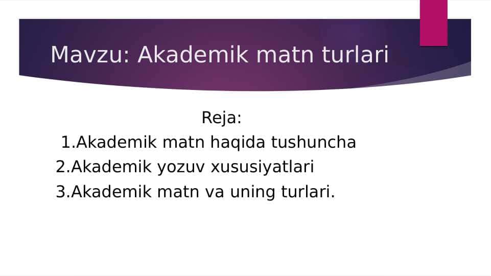 Akademik matn turlari