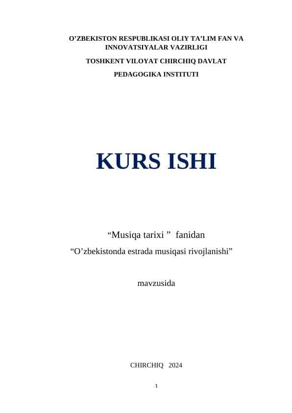 O’zbekistonda estrada musiqasi rivojlanishi