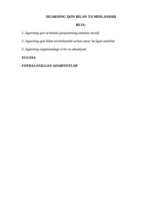 JIGARNING QON BILAN TA'MINLANISHI