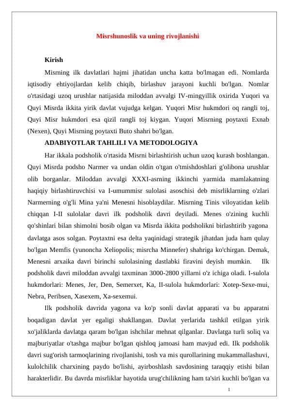 Misrshunoslik va uning rivojlanishi maqola 24