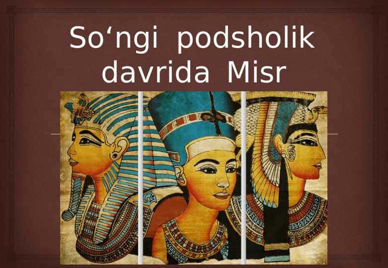 So'ngi podsholik davrida Misr 24