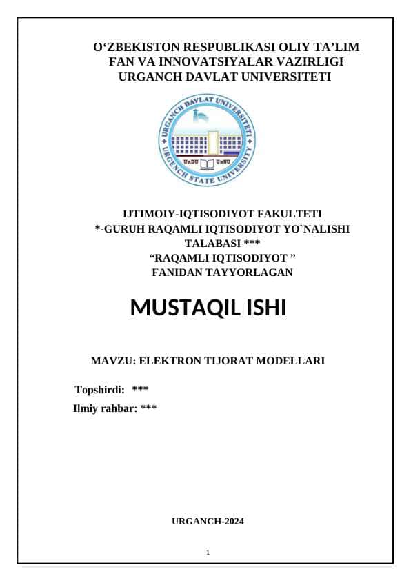 elektron tijorat modellari