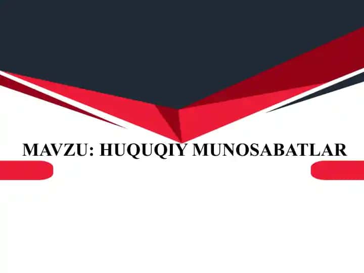Huquqiy munosabatlar
