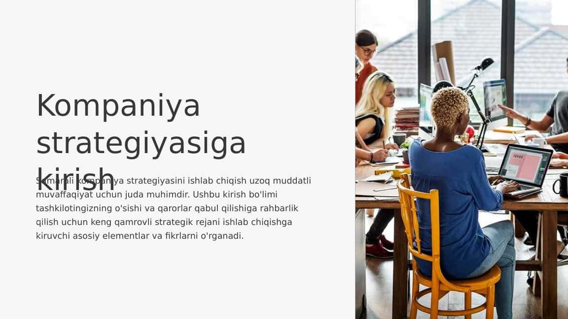Kompaniya strategiyasiga kirish