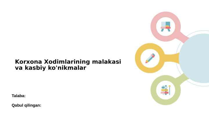Korxona Xodimlarining malakasi va asbiy ko ʼnikmalar