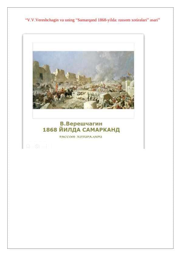 “V.V.Vereshchagin va uning “Samarqand 1868-yilda rassom xotiralari” asari 24