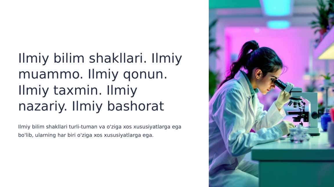 Ilmiy bilim shakllari. Ilmiy muammo. Ilmiy qonun. Ilmiy taxmin. Ilmiy nazariy. Ilmiy bashorat_8