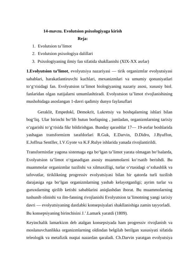 Evolutsion psixologiyaga kirish