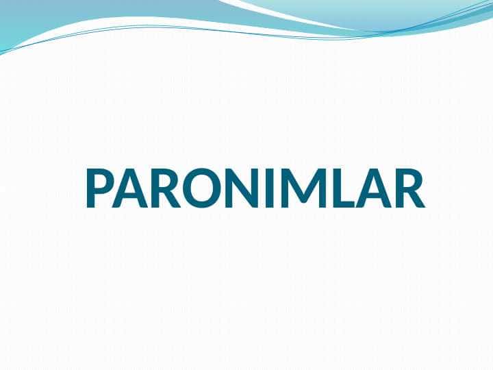 Paronimlar