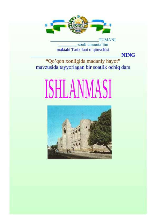 “Qo’qon xonligida madaniy hayot”