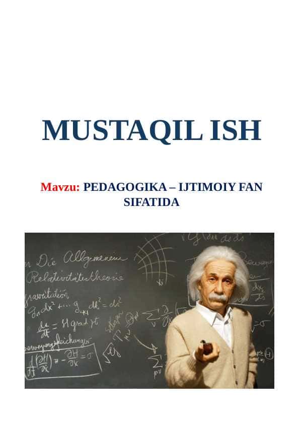 Pedagogika – ijtimoiy fan sifatida