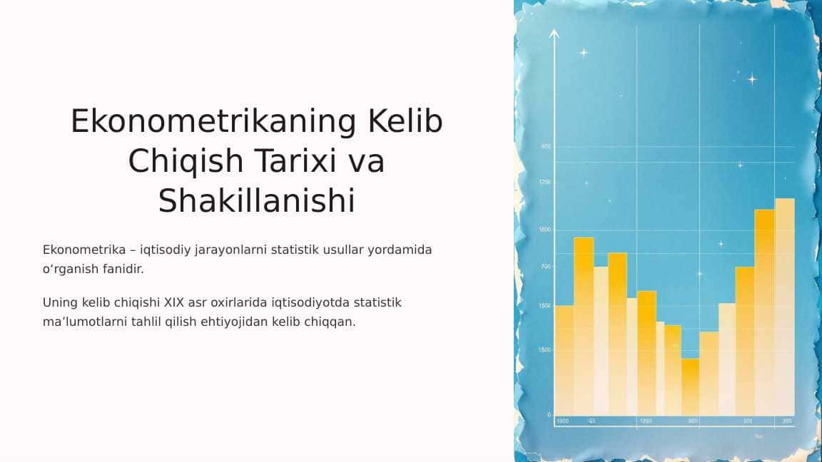Ekonometrikaning Kelib Chiqish Tarixi va Shakillanishi