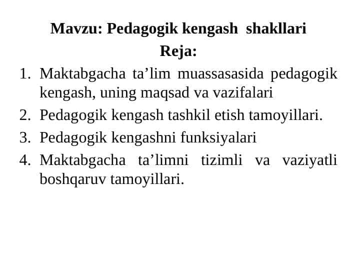 Pedagogik kengash shakllari