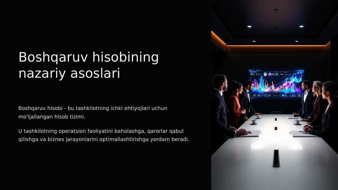 Boshqaruv hisobining nazariy asoslari