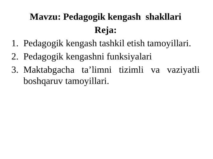 Pedagogik kengash shakillari